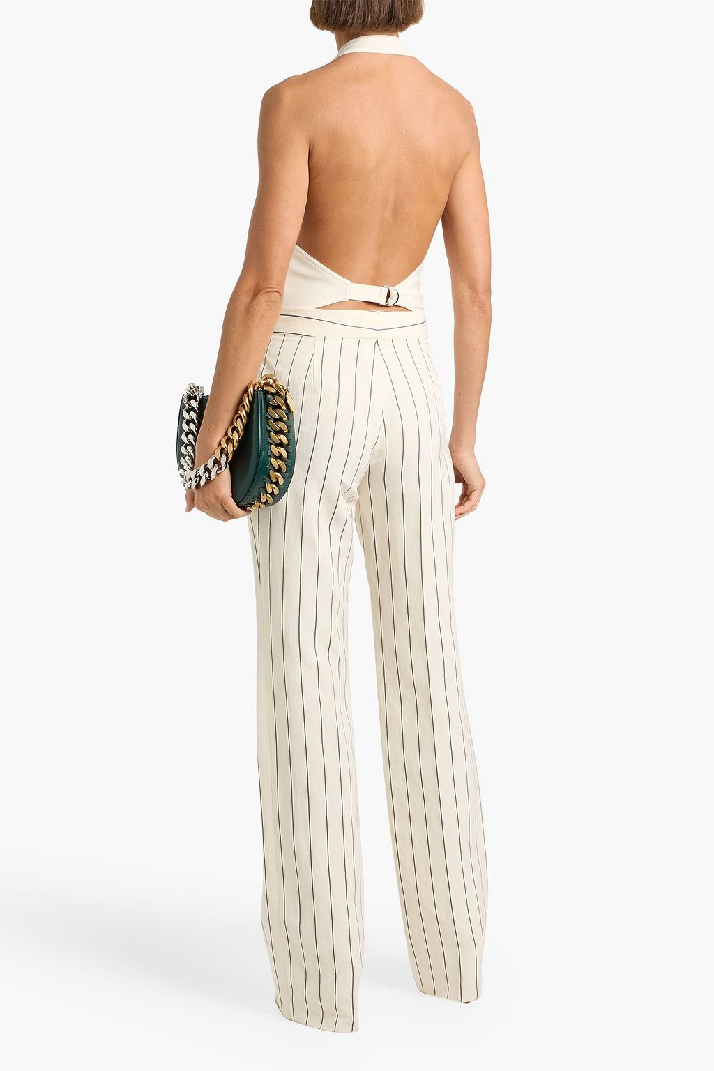 STELLA MCCARTNEY Striped jacquard straight-leg pants