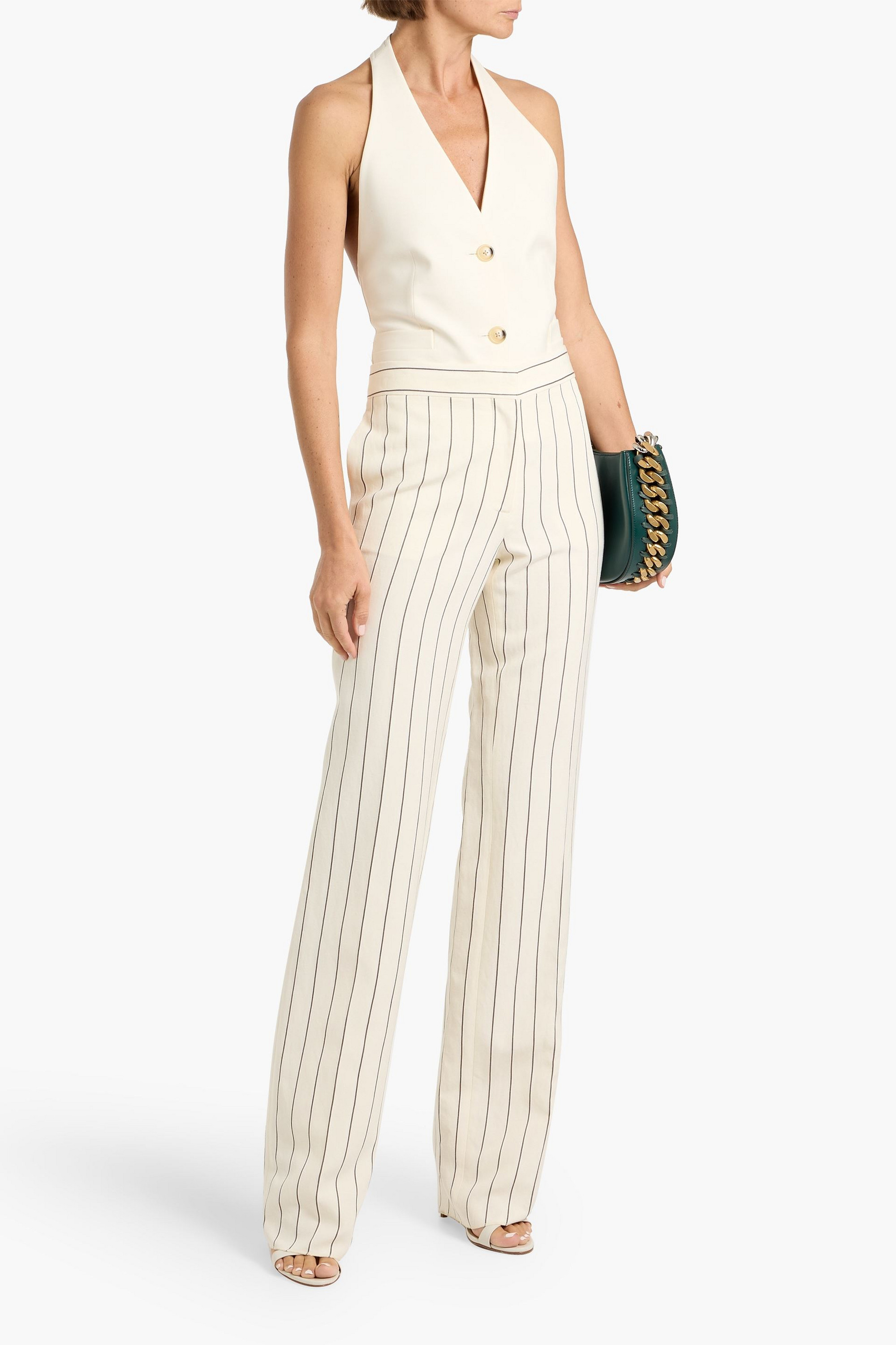 Stella McCartney Striped jacquard straight-leg pants