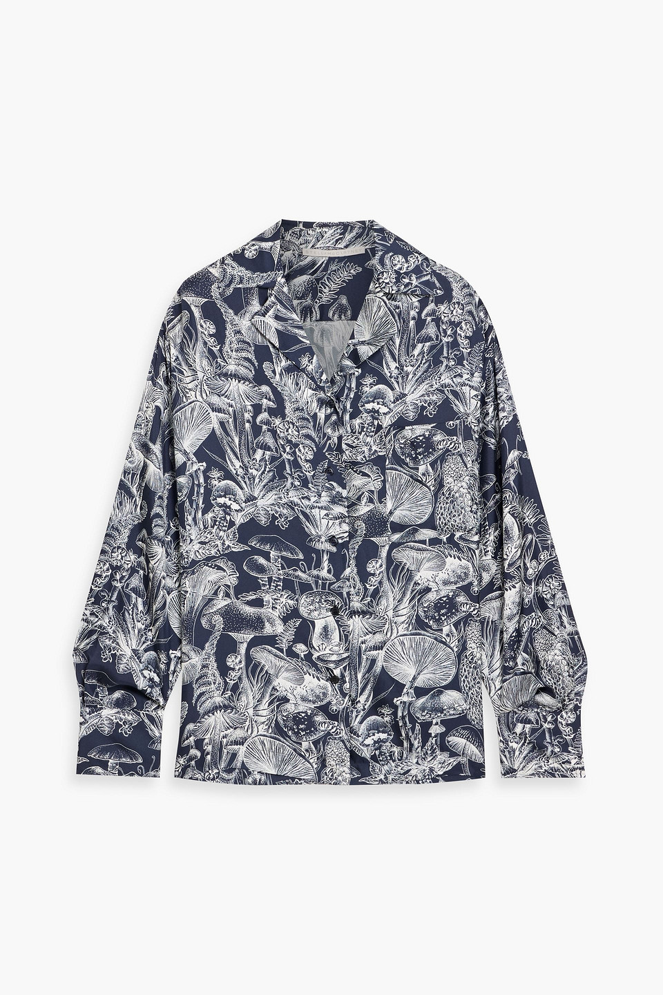 Stella Mccartney Printed Silk-twill Shirt In Black