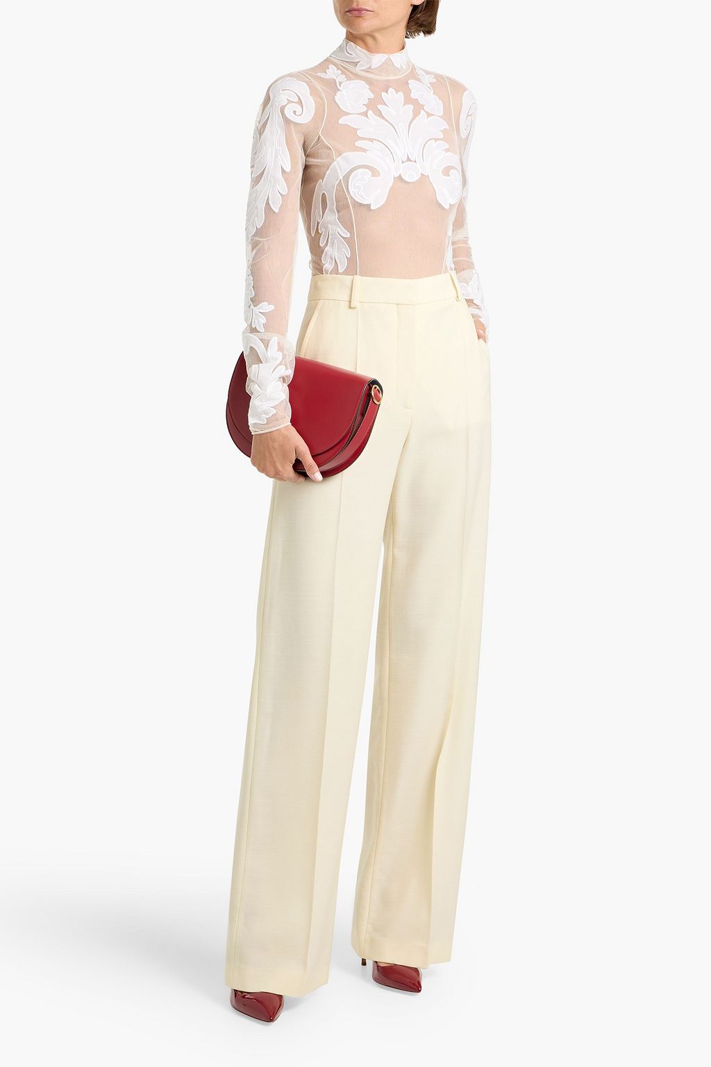 STELLA MCCARTNEY Wool-crepe wide-leg pants
