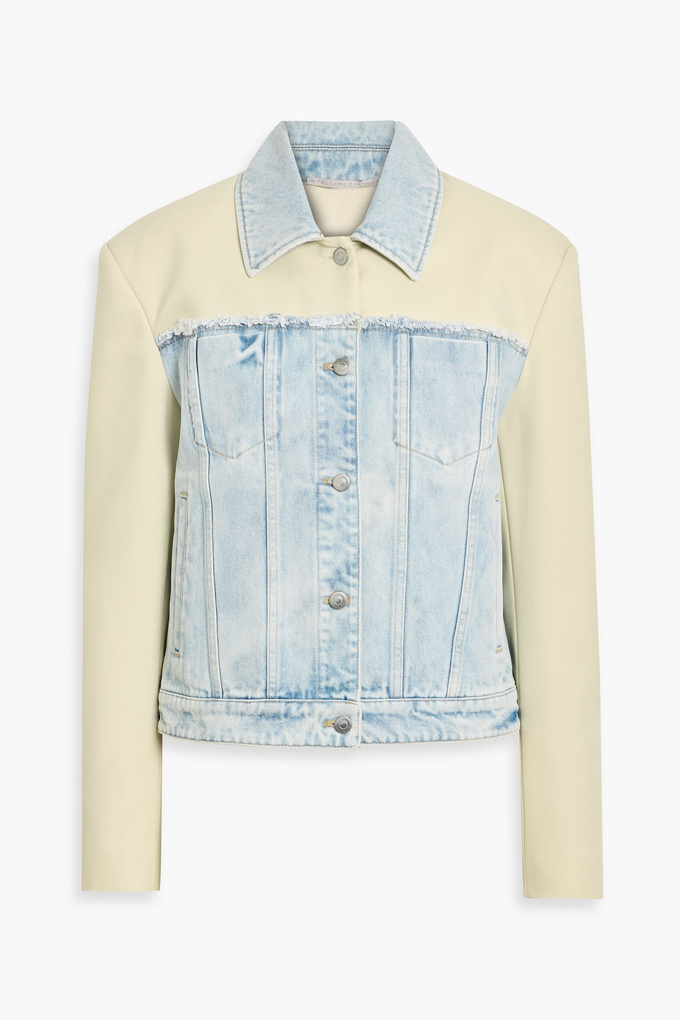 stella mccartney - gabardine-paneled denim jacket - blue - l