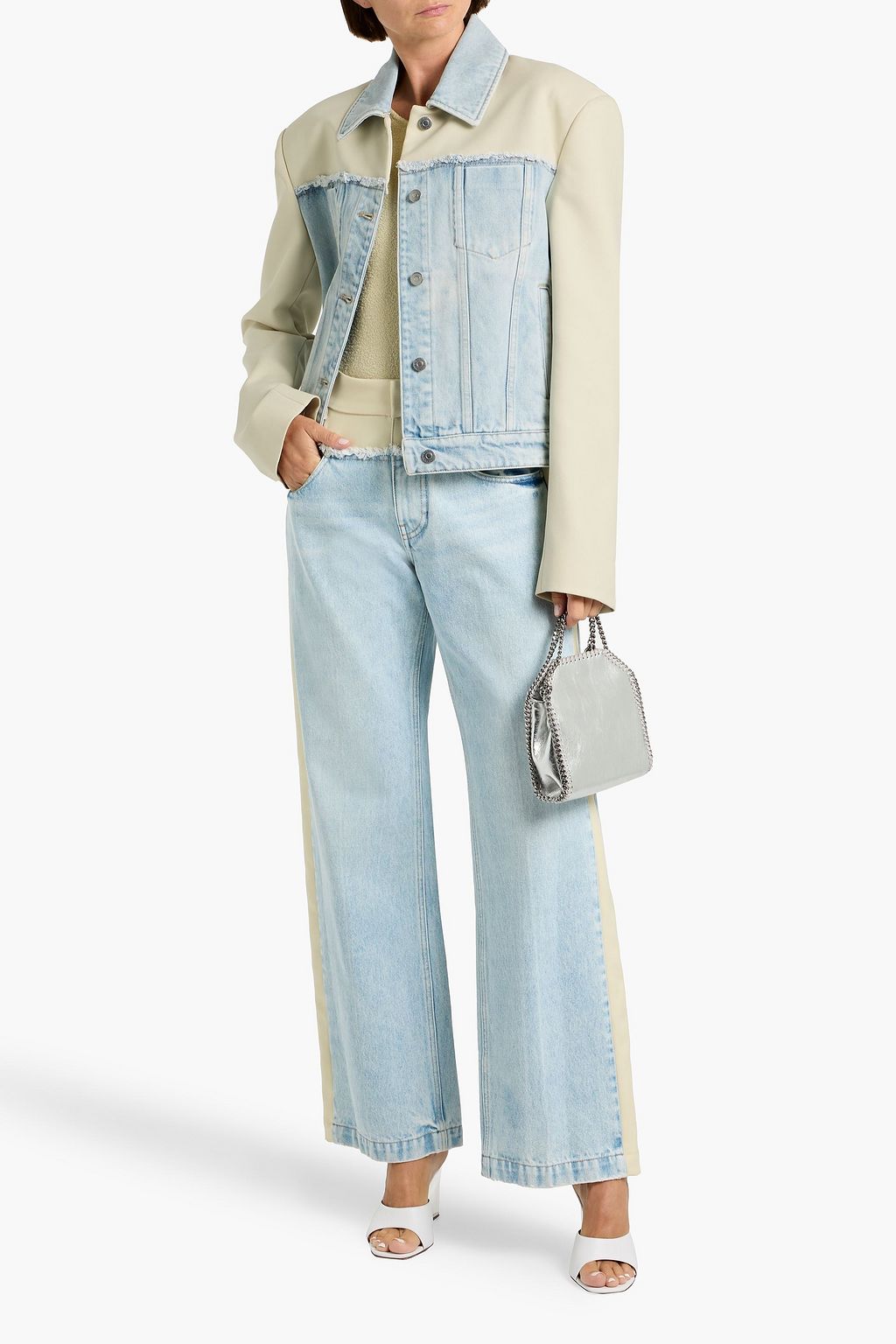 STELLA MCCARTNEY Gabardine-paneled denim jacket