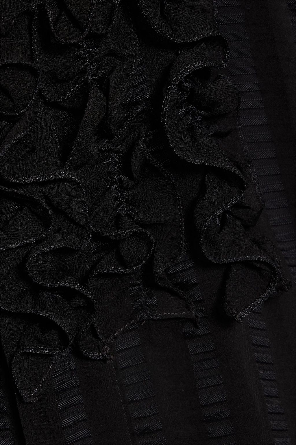 STELLA MCCARTNEY Striped ruffled silk-blend crepe de chine shirt