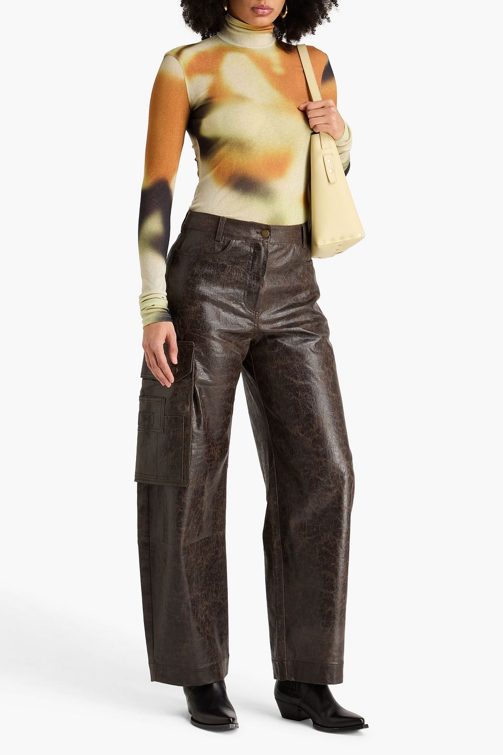 NANUSHKA Harri tie-dyed slub jersey turtleneck top