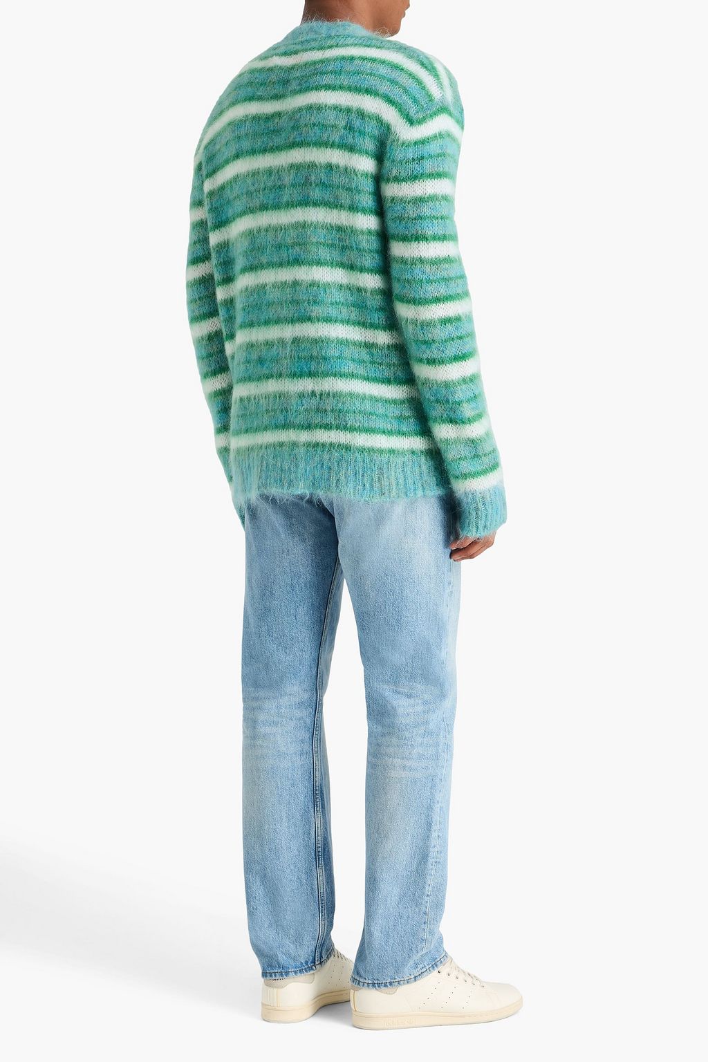 MARNI Striped mohair-blend cardigan