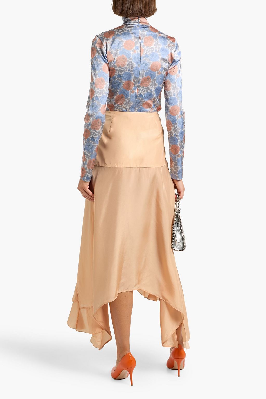 STELLA MCCARTNEY Asymmetric silk-satin maxi skirt