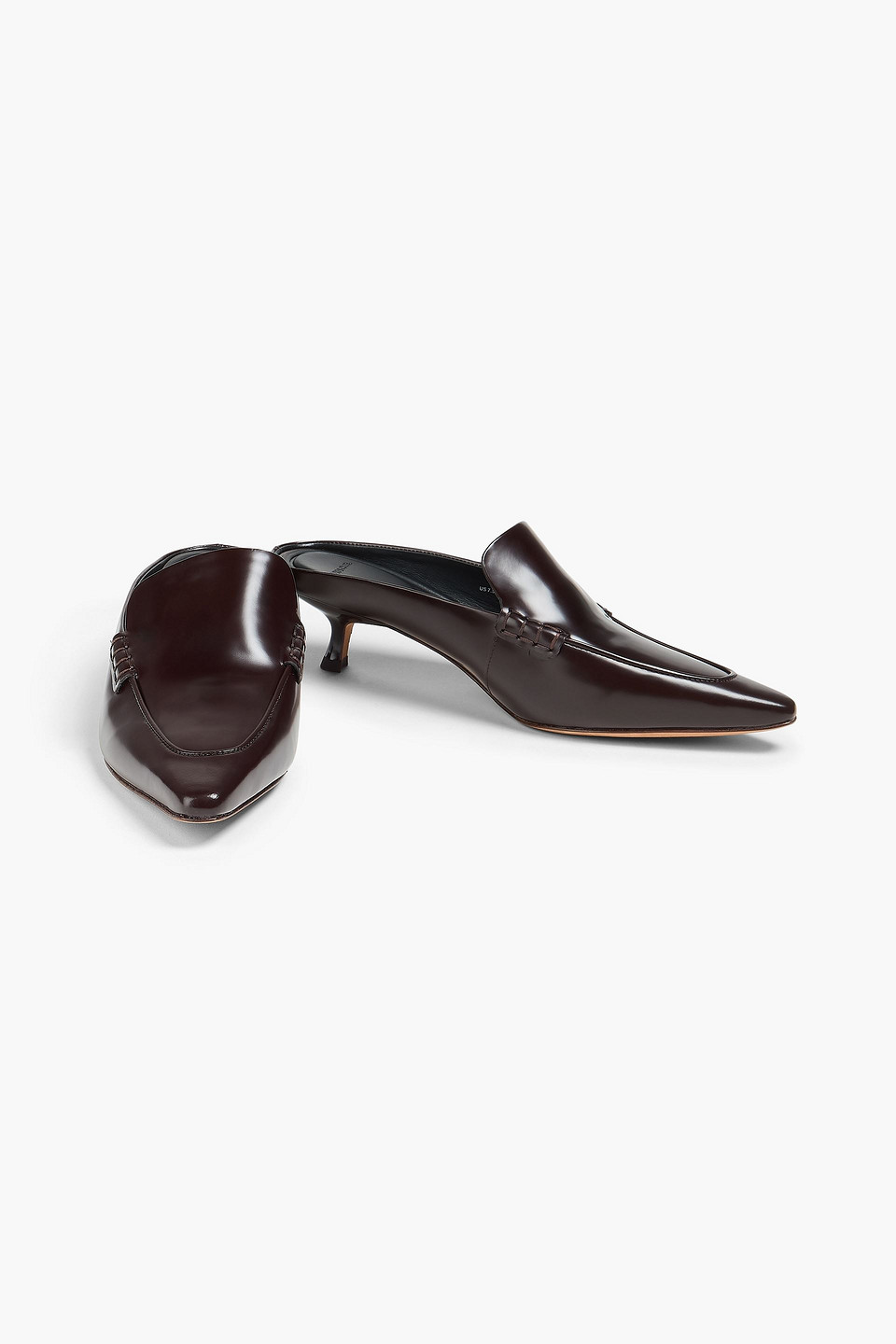  Vince. - Samy Glossed-leather Mules - Brown - Eu 36 