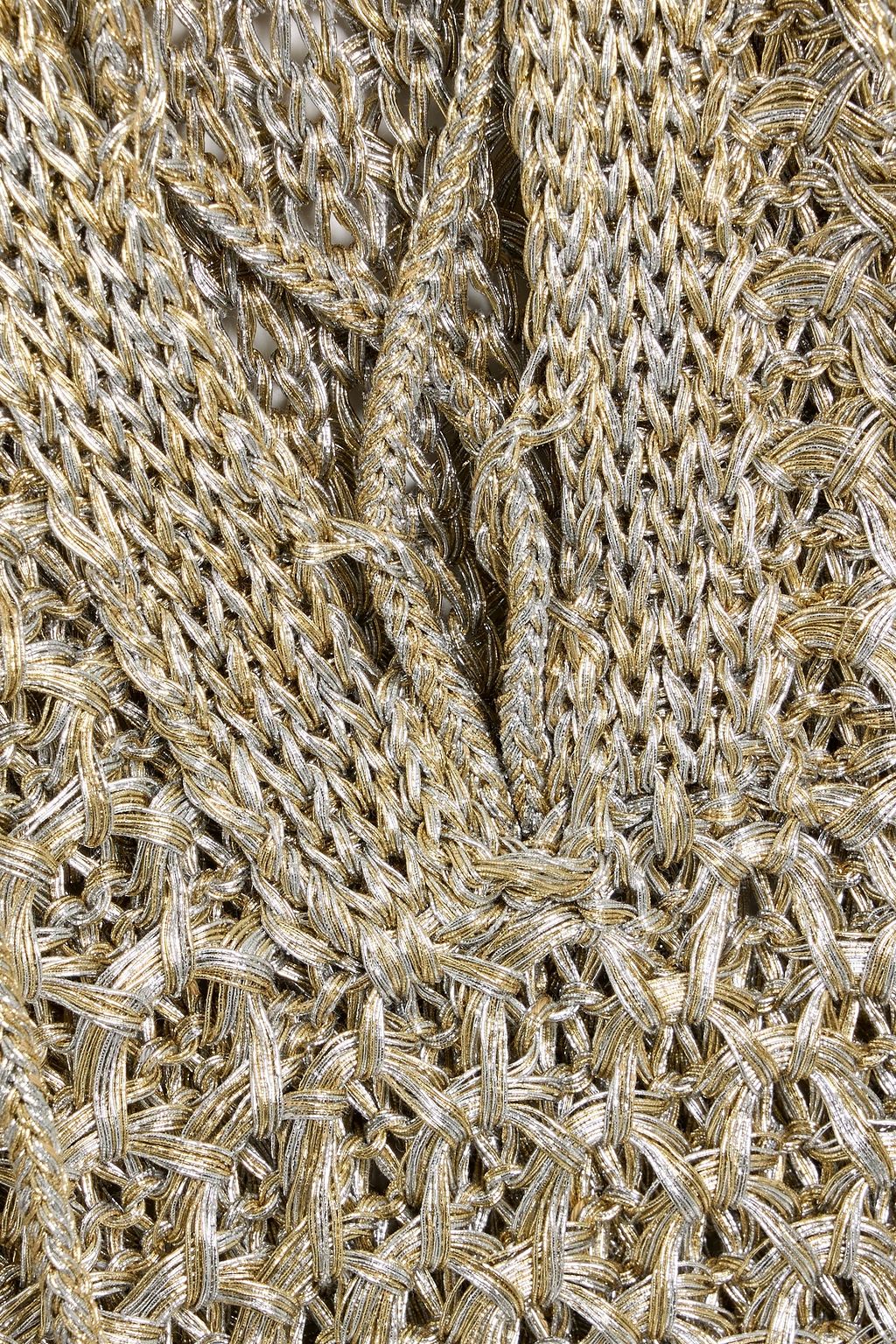 STELLA MCCARTNEY Lace-up metallic cotton-blend sweater