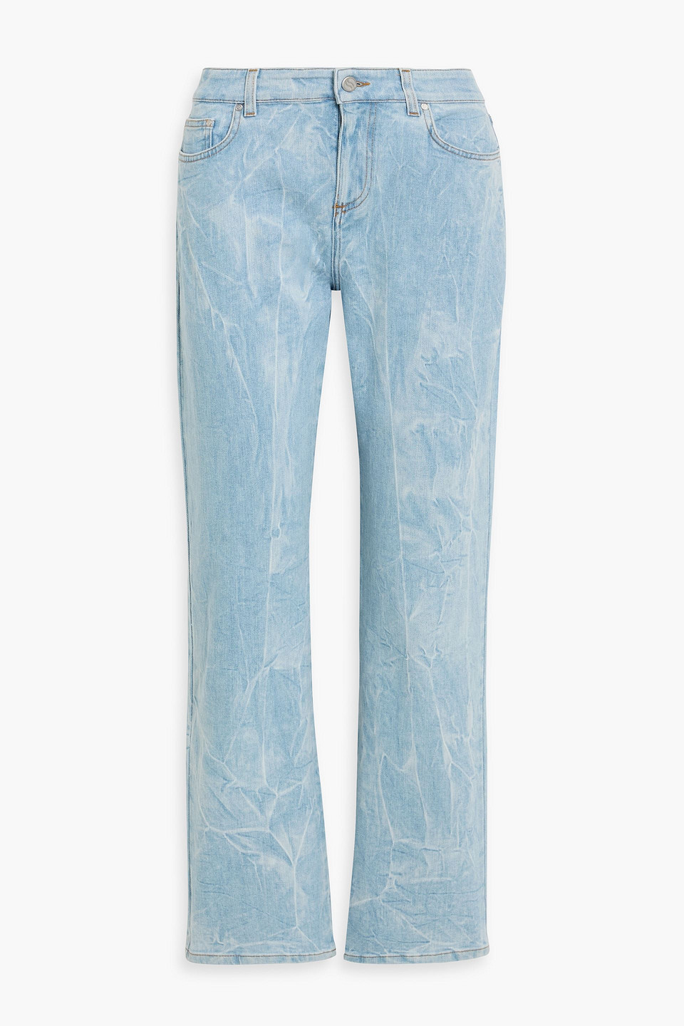 stella mccartney - faded high-rise straight-leg jeans - blue - 26