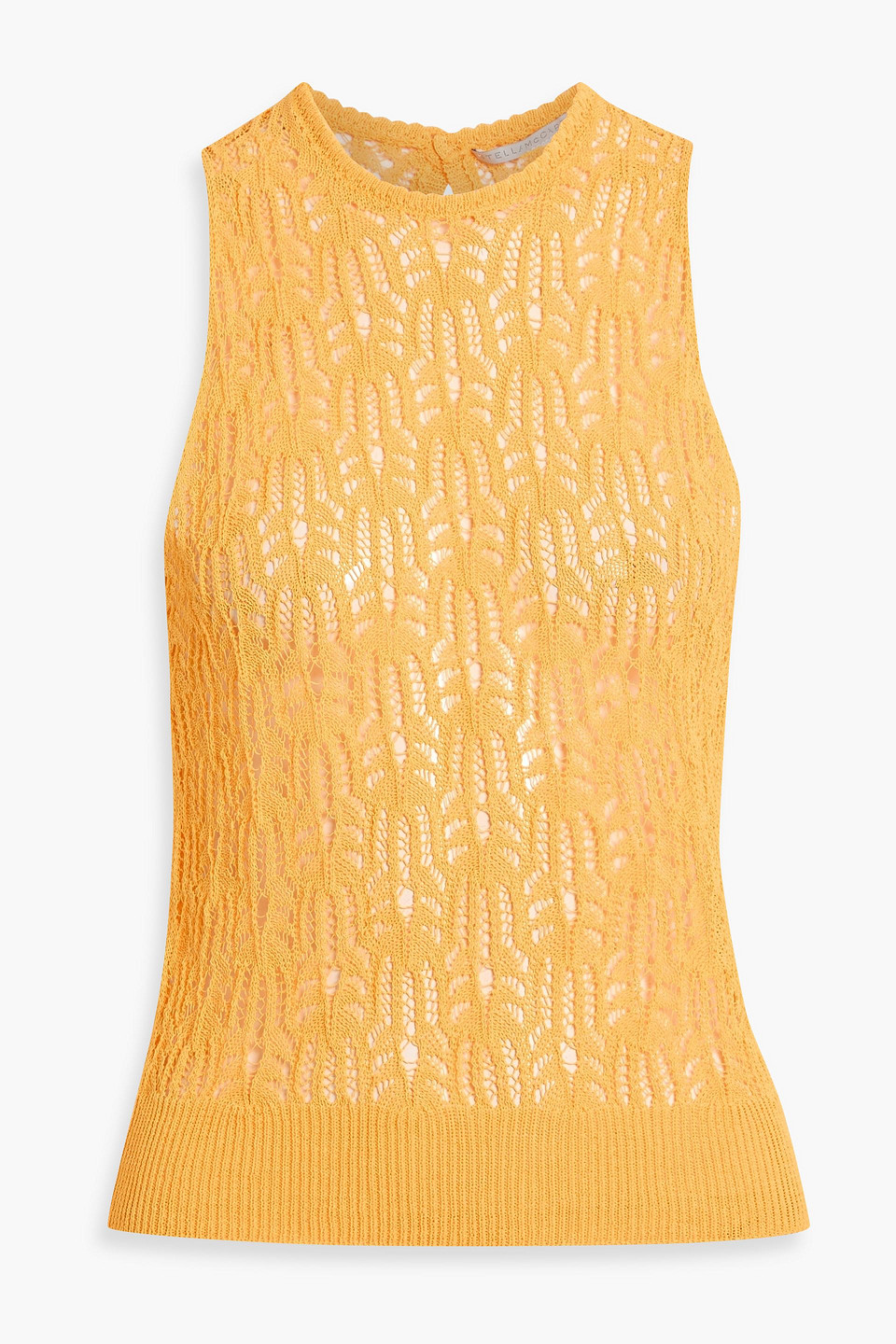 Stella Mccartney Crocheted Cotton-blend Top In Orange