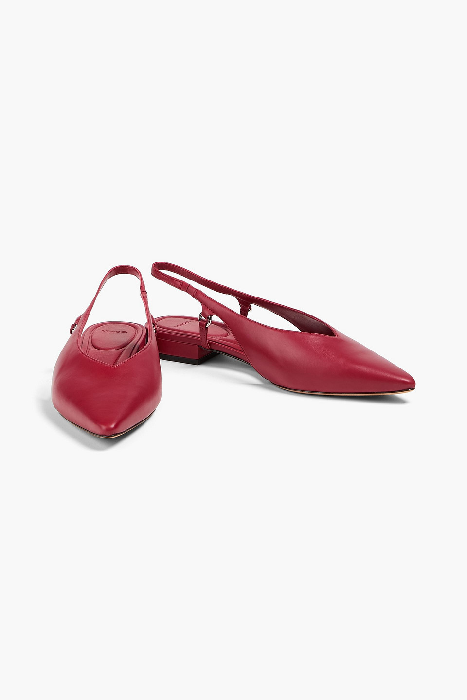 Vince. - Ines Leather Slingback Point-toe Flats - Red - Eu 36 