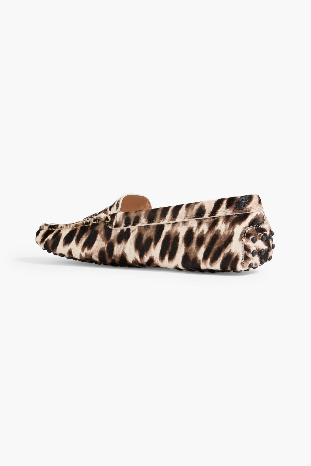 TOD'S Gommino leopard-print calf hair loafers