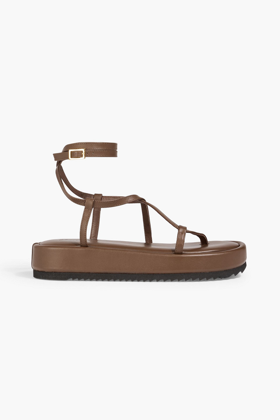 Johanna Ortiz Cocobolo Leather Platform Sandals In Multi