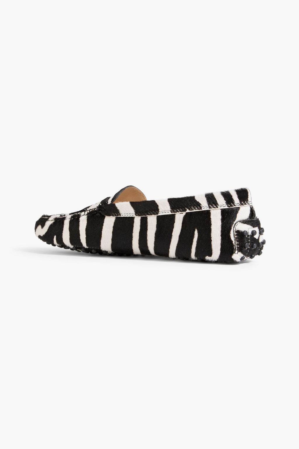 TOD'S Gommino zebra-print calf hair loafers