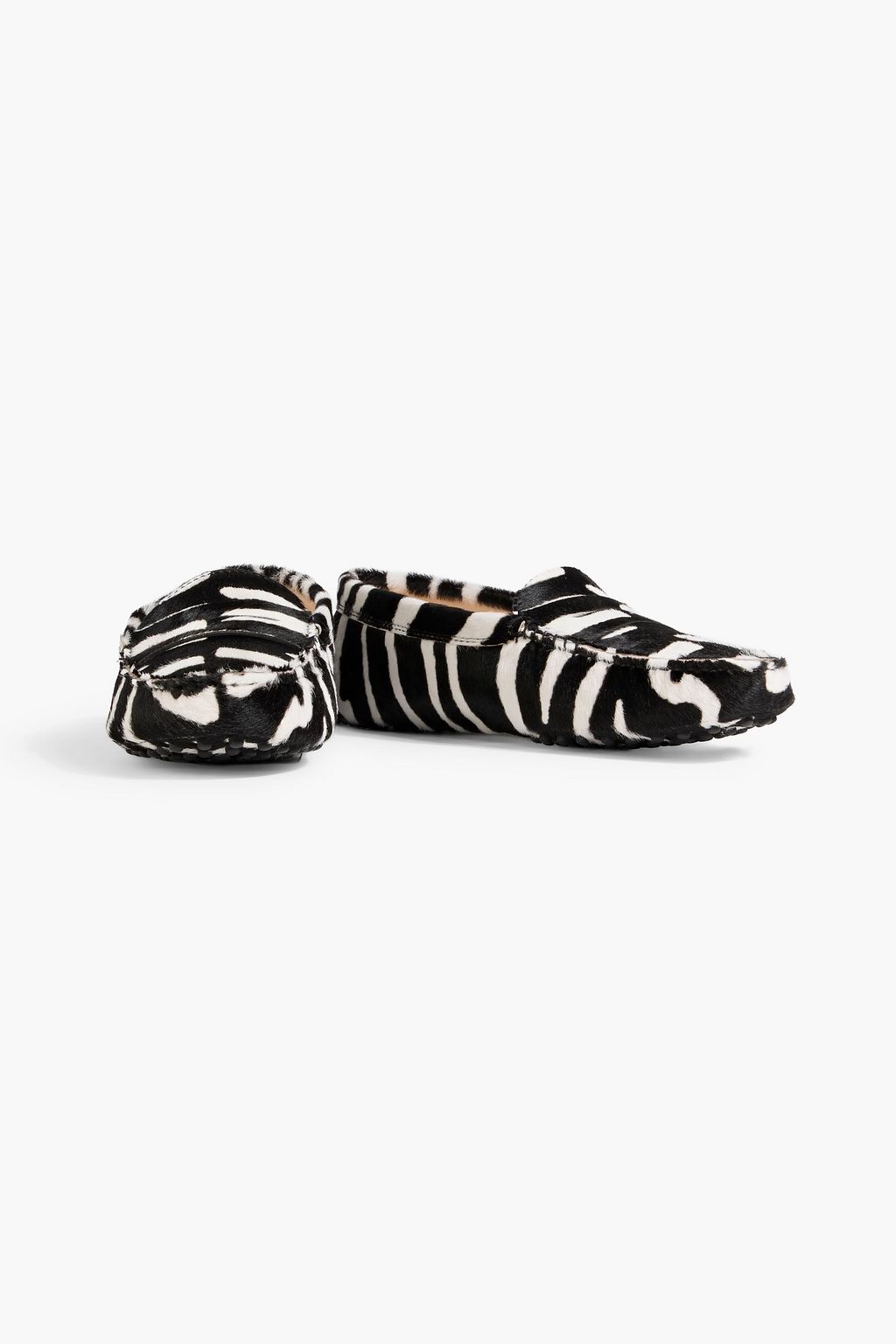 TOD'S Gommino zebra-print calf hair loafers