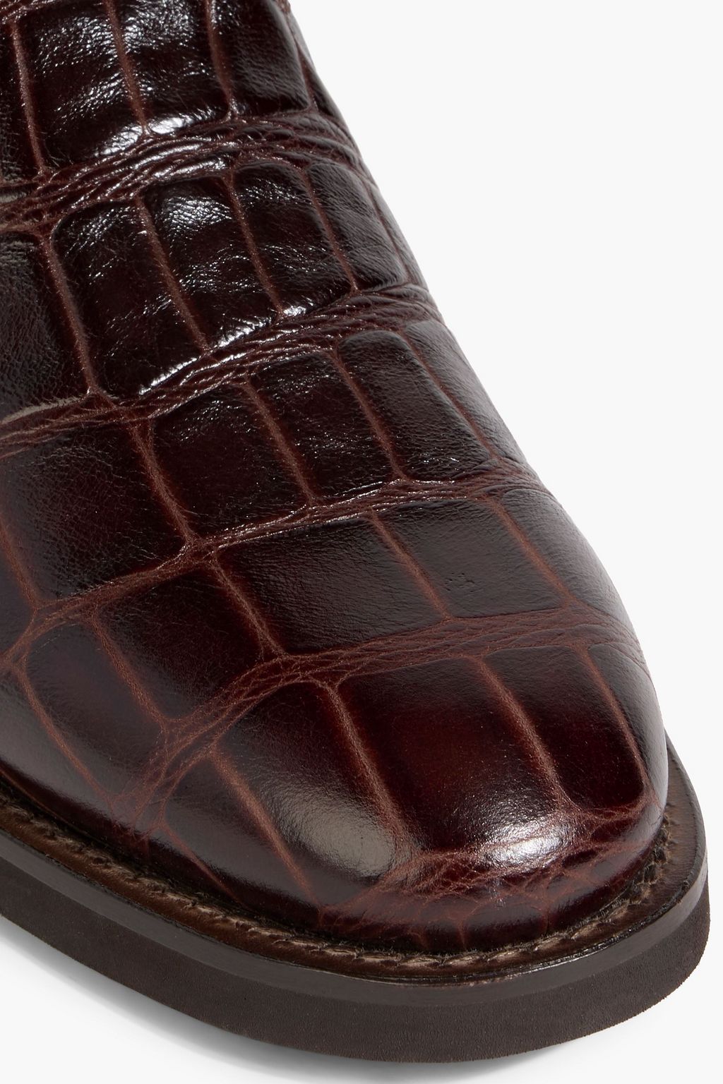 BRUNELLO CUCINELLI Croc-effect leather knee boots