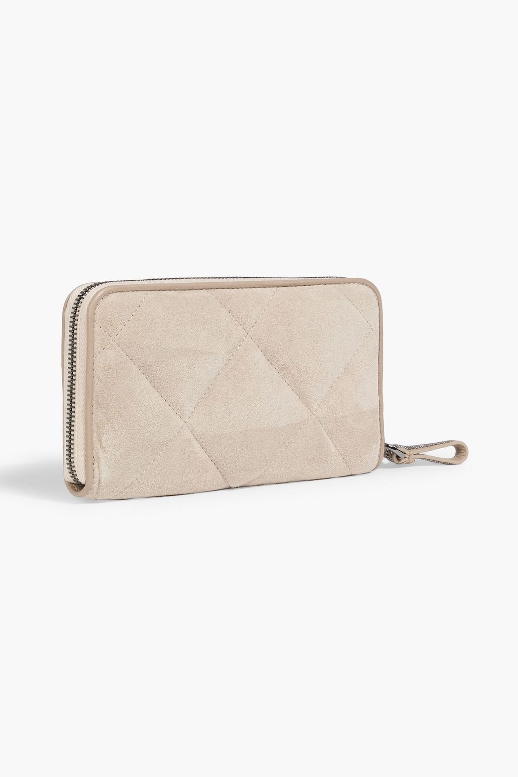 BRUNELLO CUCINELLI Bead-embellished suede wallet