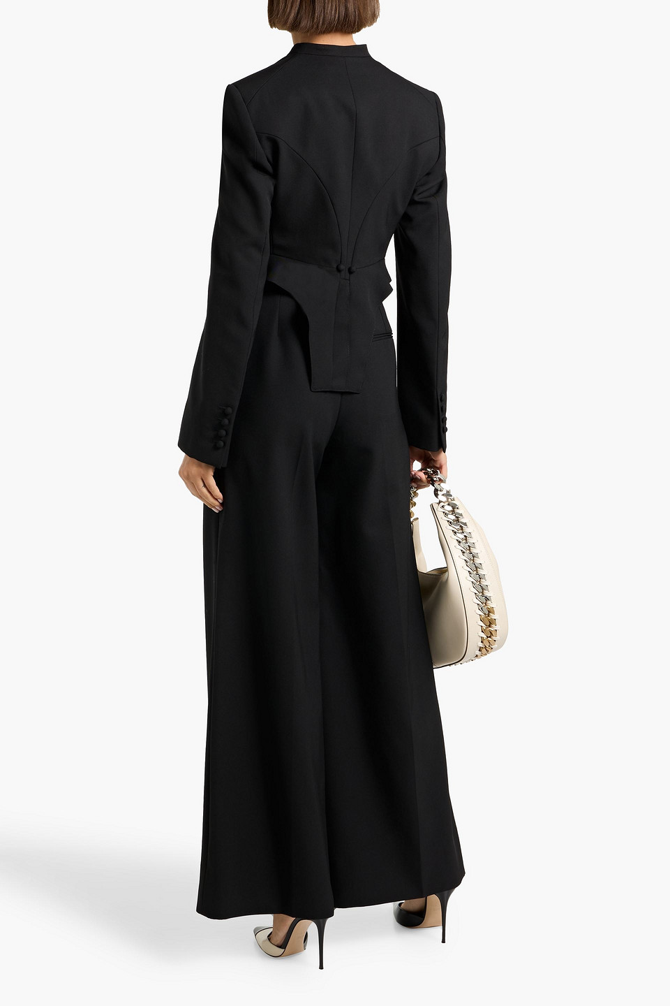 Stella Mccartney Cropped Wool-twill Jacket In Black