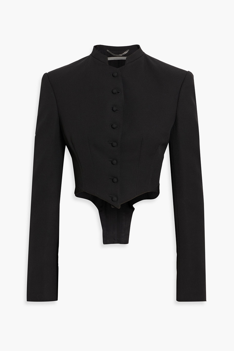 Stella Mccartney Cropped Wool-twill Jacket In Black
