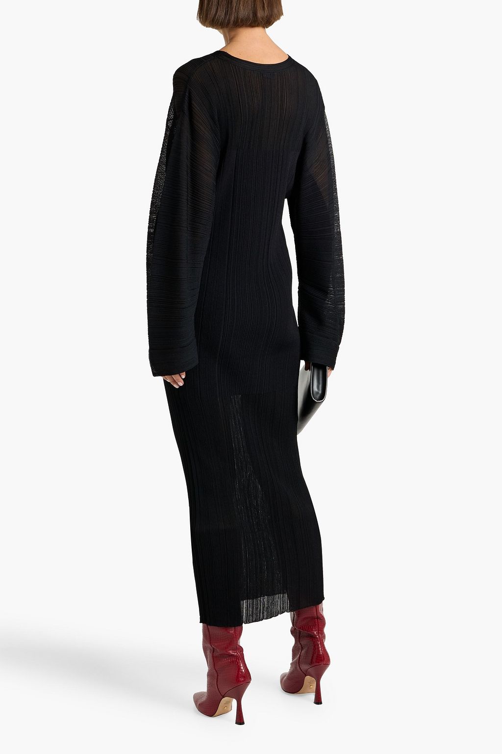 STELLA MCCARTNEY Plissé-knit midi dress