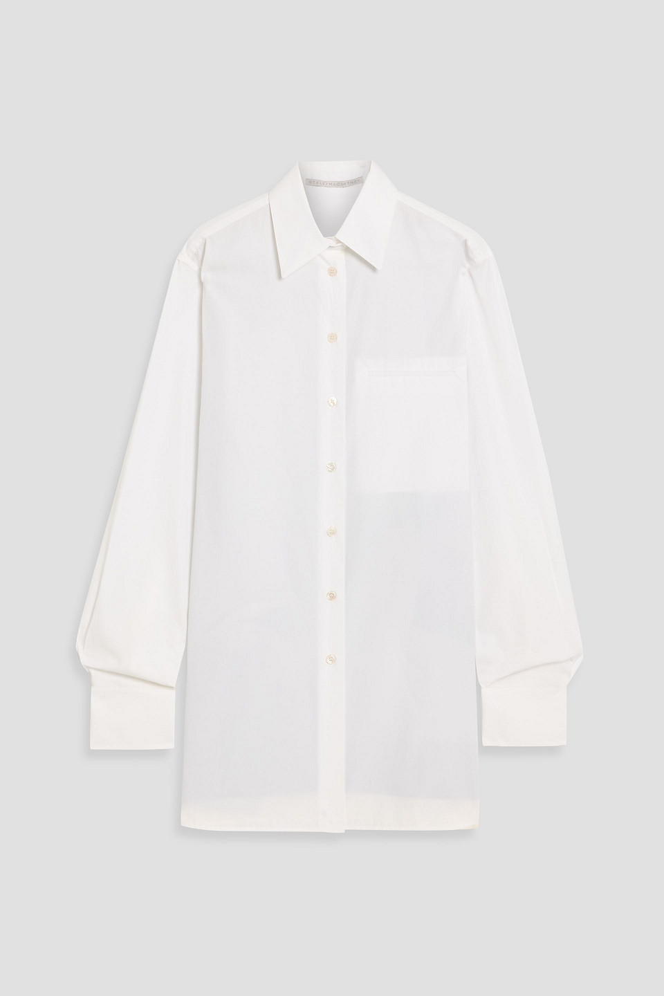 Stella Mccartney Printed Silk-crepe And Cotton-poplin Shirt In White