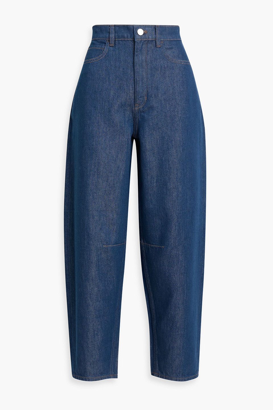 Theory High-rise Barrel-leg Jeans In Blue