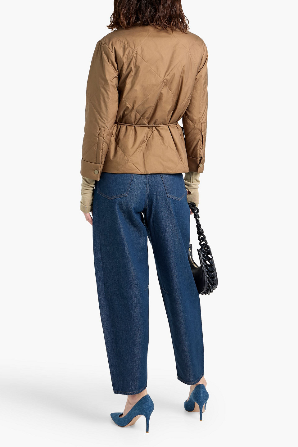 Theory Quilted Shell Down Jacket In Brown