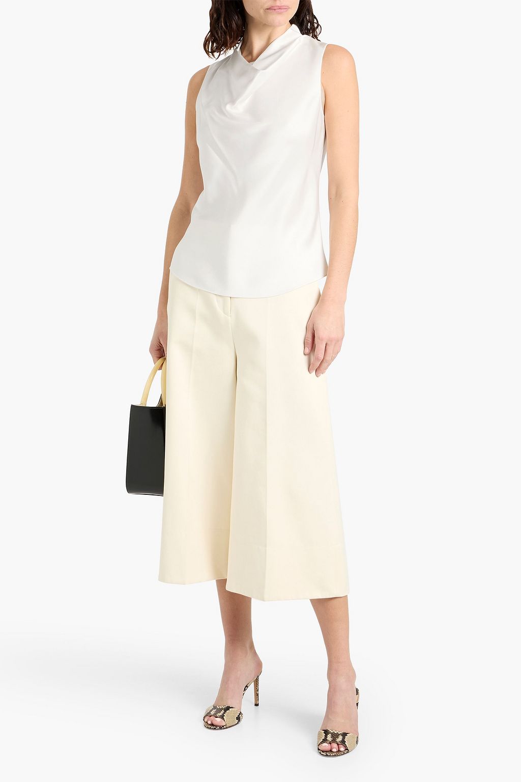 THEORY Draped satin top