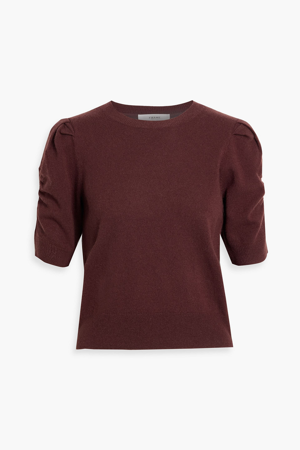 Frame Frankie Ruched Wool-blend Sweater In Burgundy