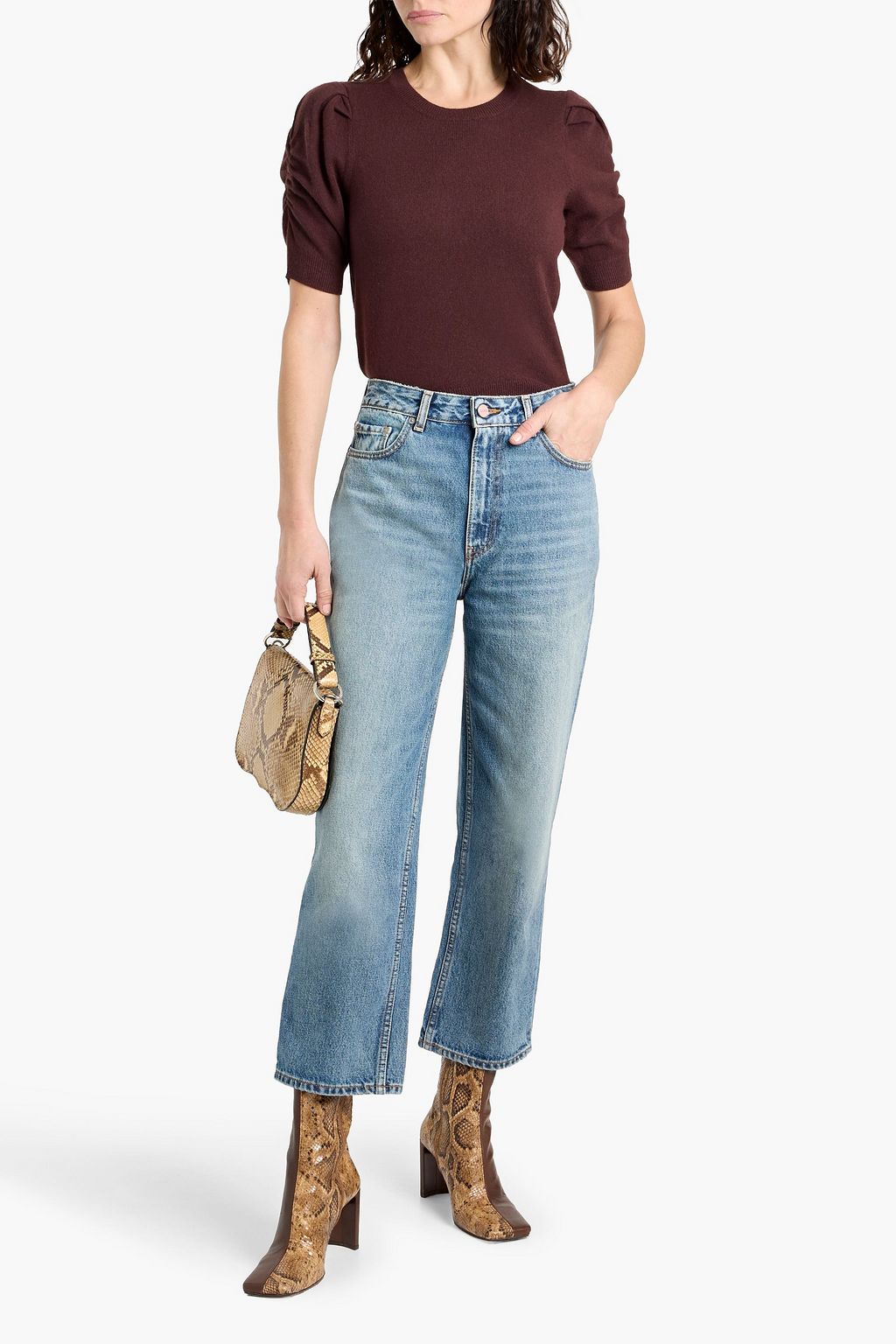 FRAME Frankie ruched wool-blend sweater