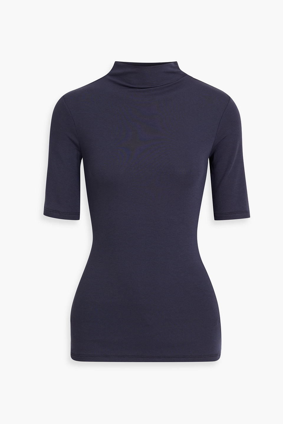 Theory Stretch-jersey Turtleneck Top In Brown