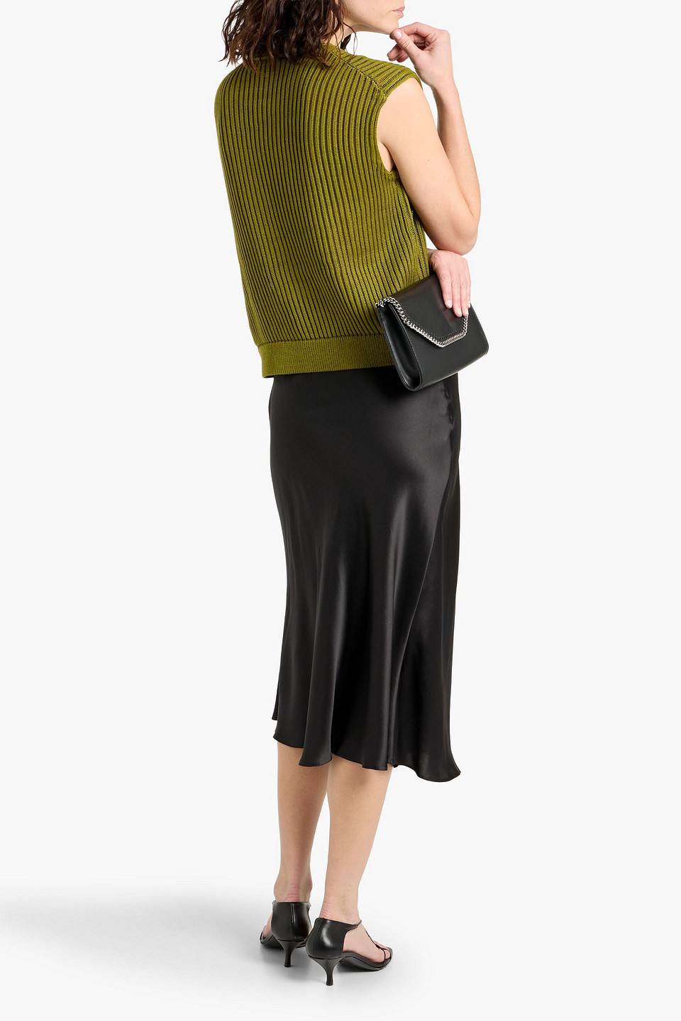 Theory Ribbed Pima Cotton Vest In Brown