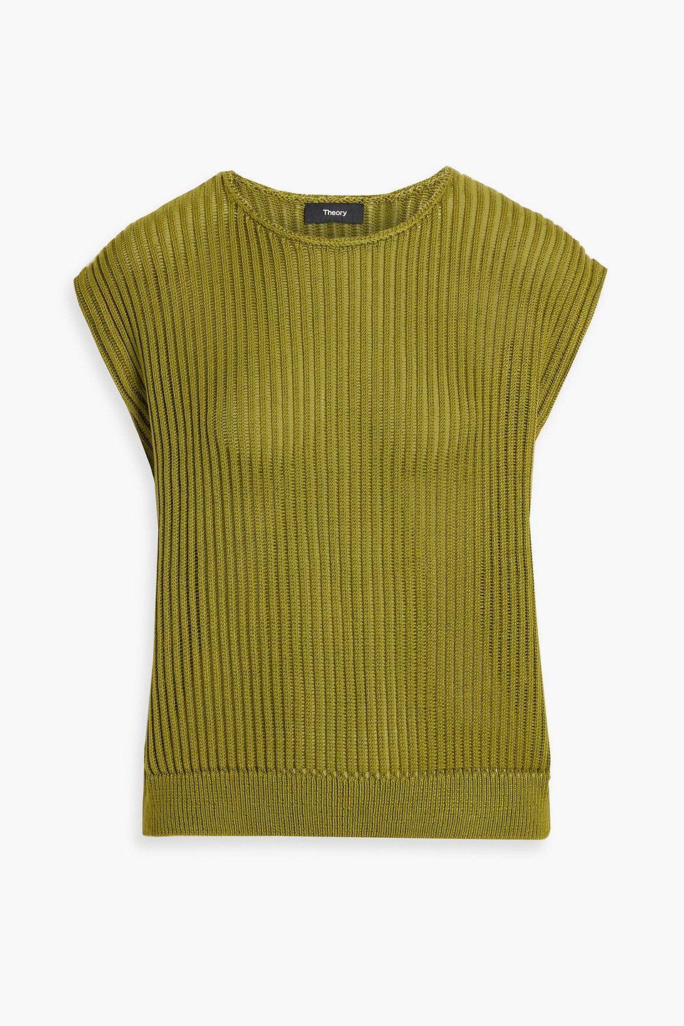 Theory Ribbed Pima Cotton Vest In Brown