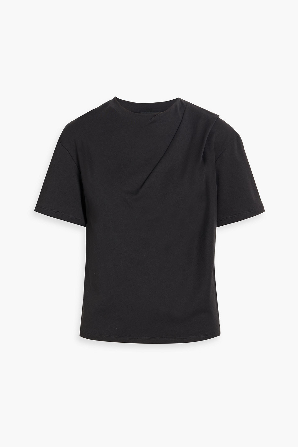 Theory Draped Supima Cotton-jersey T-shirt In Black