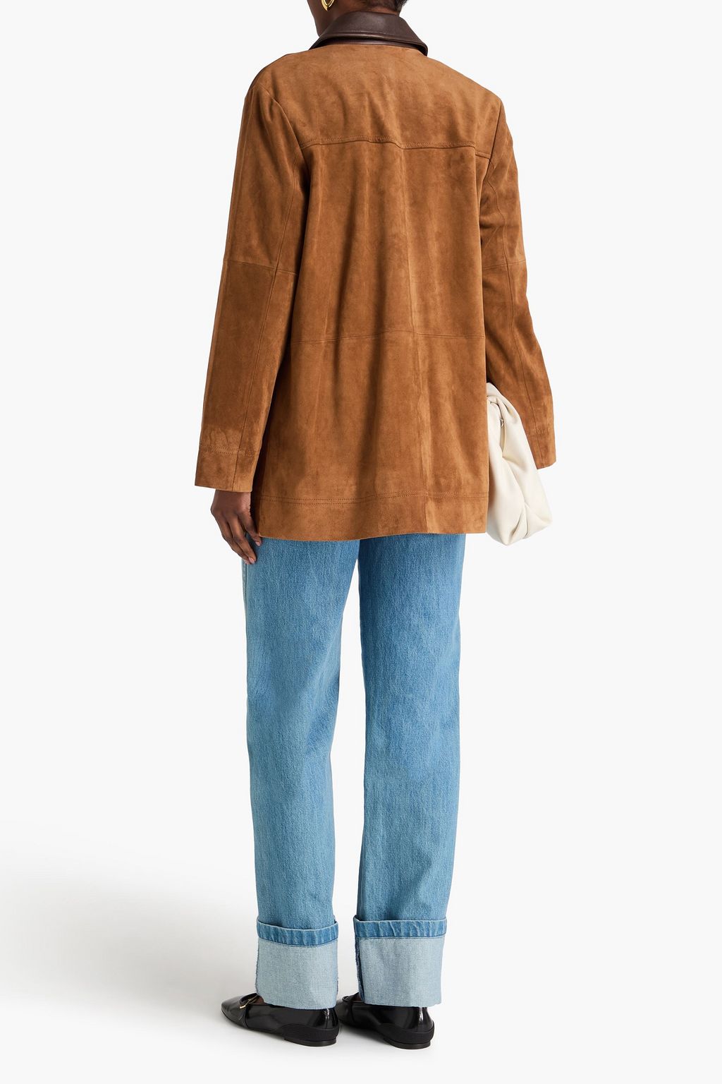 VERONICA BEARD Suz Dickey leather-trimmed suede jacket