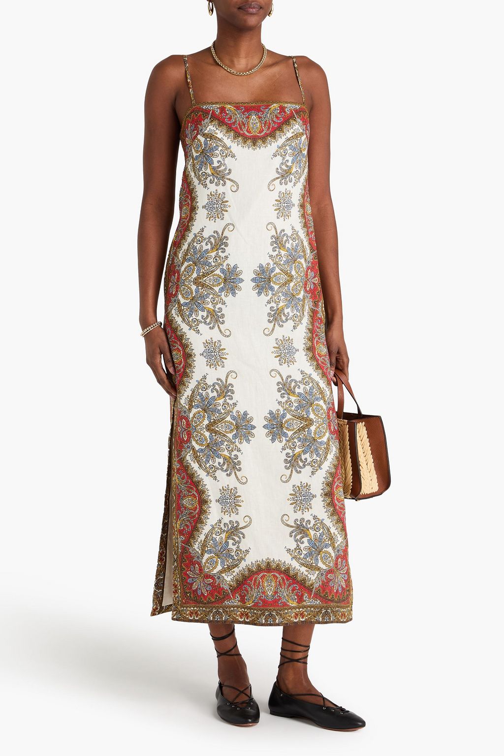 VERONICA BEARD Petra paisley-print linen midi dress | THE OUTNET VERONICA BEARD Petra paisley-print linen midi dress | THE OUTNET