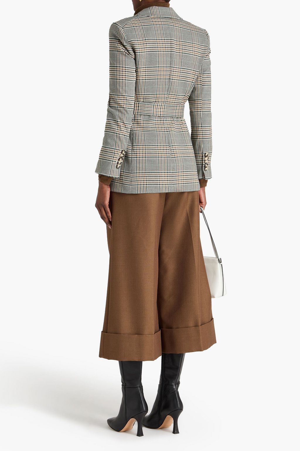 VERONICA BEARD Ryanne Dickey belted checked tweed blazer