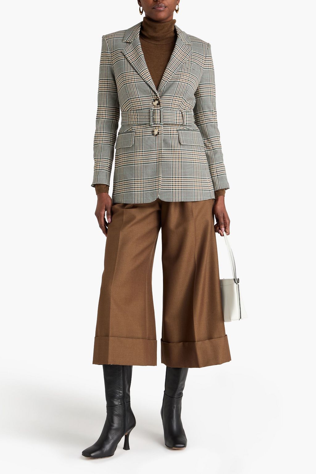 VERONICA BEARD Ryanne Dickey belted checked tweed blazer