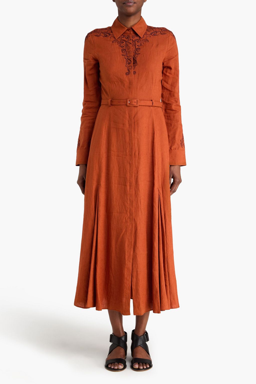 gabriela hearst shirt dress GABRIELA HEARST Yellow Massey Button-Up Shirt Maxi Dress