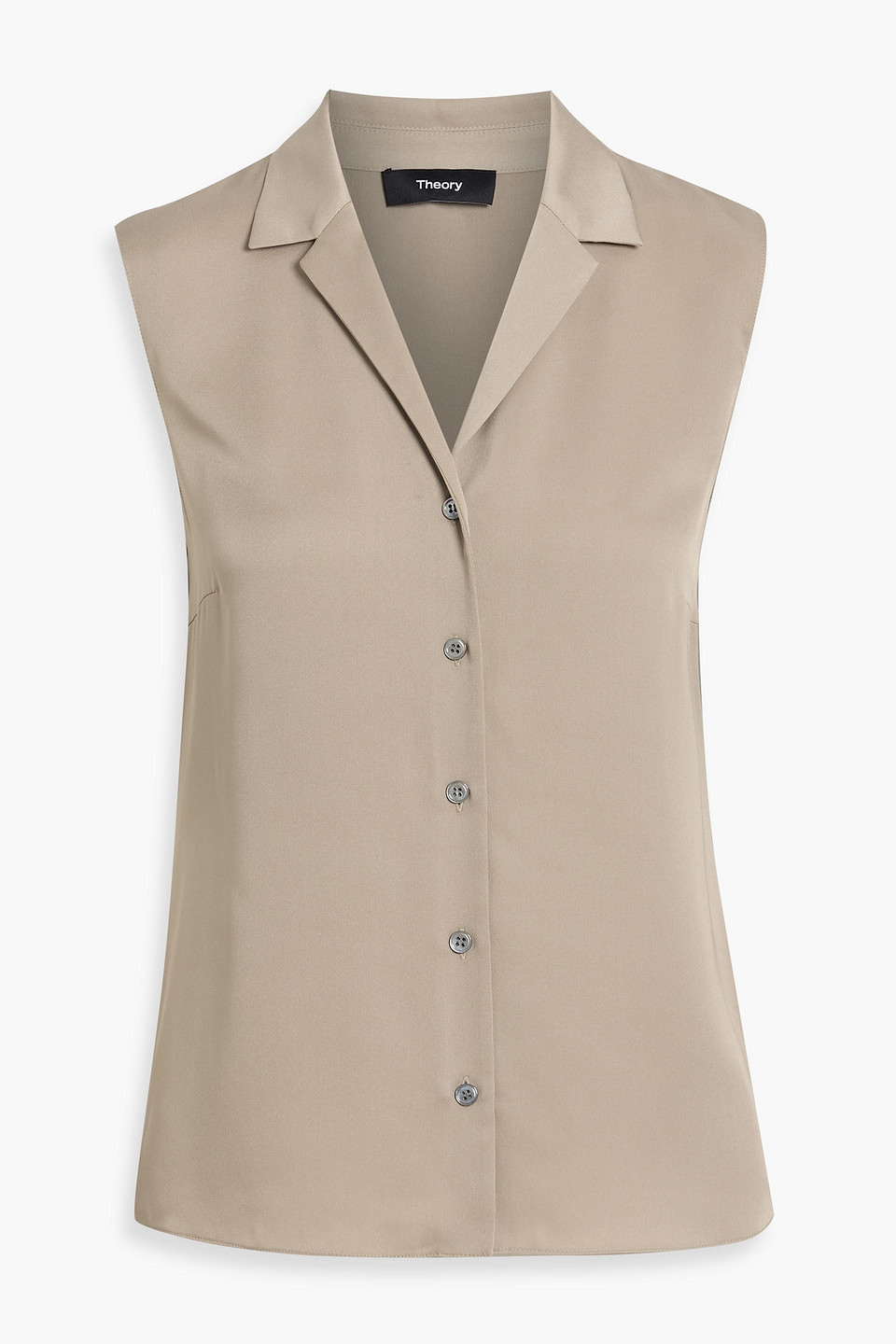 Theory Silk Crepe De Chine Shirt In Nude