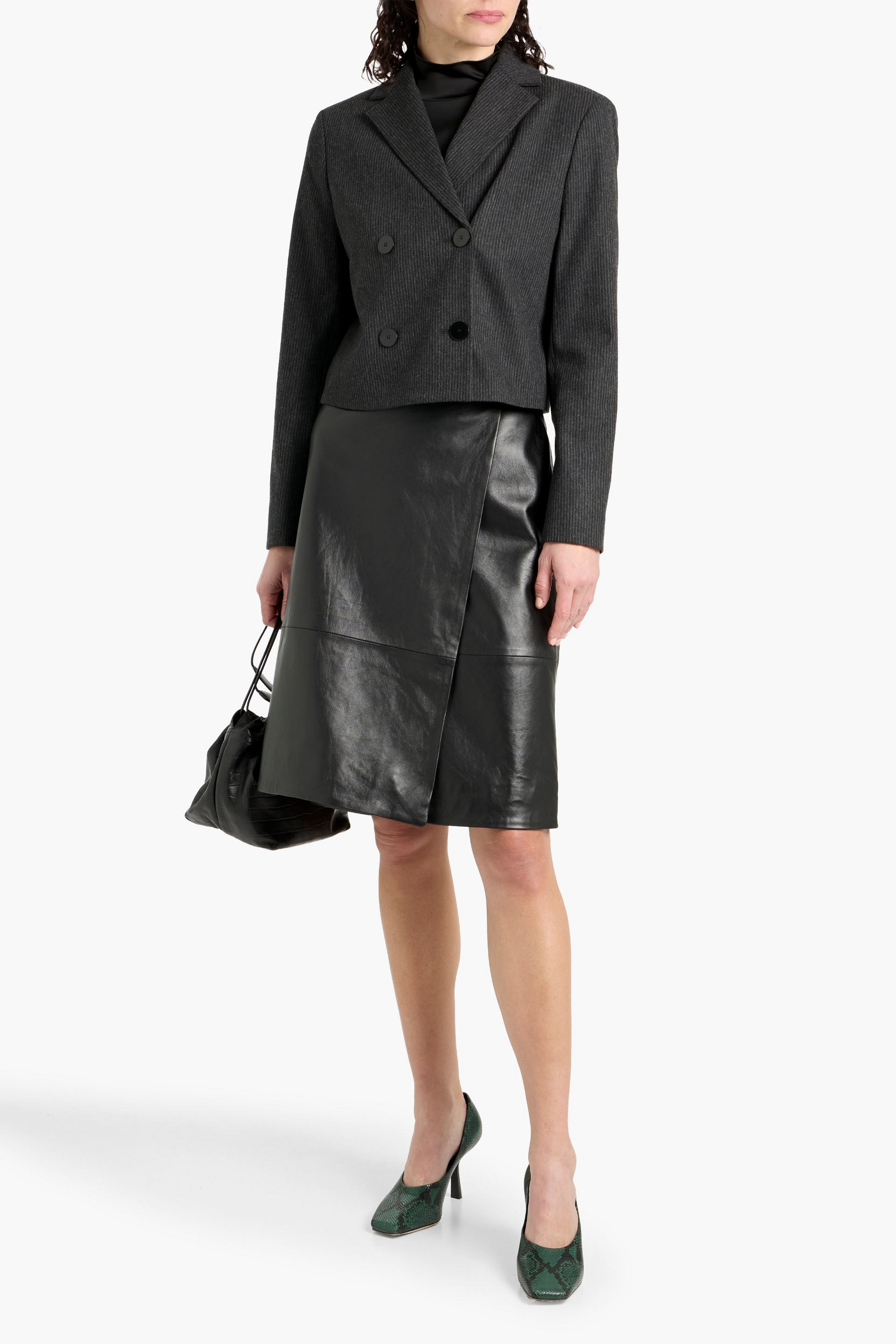 Theory Double-breasted pinstriped twill jacket