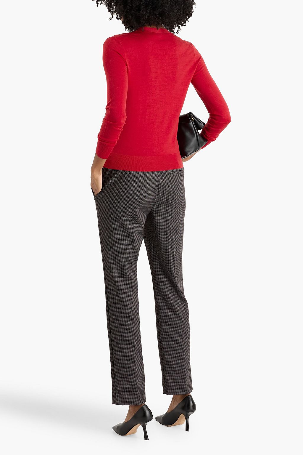 THEORY Treeca houndstooth cady slim-leg pants