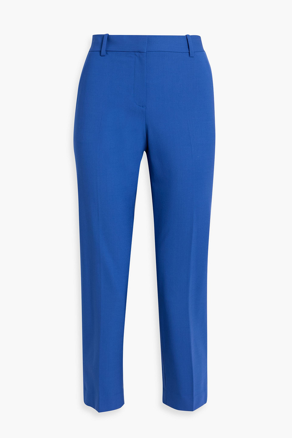 Theory Treeca 2 Cropped Wool-blend Slim-leg Pants In Blue