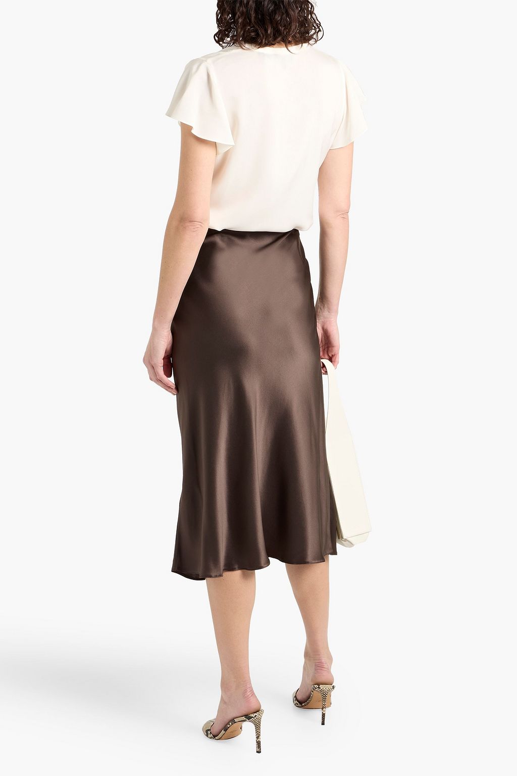 THEORY Ruffled silk crepe de chine top