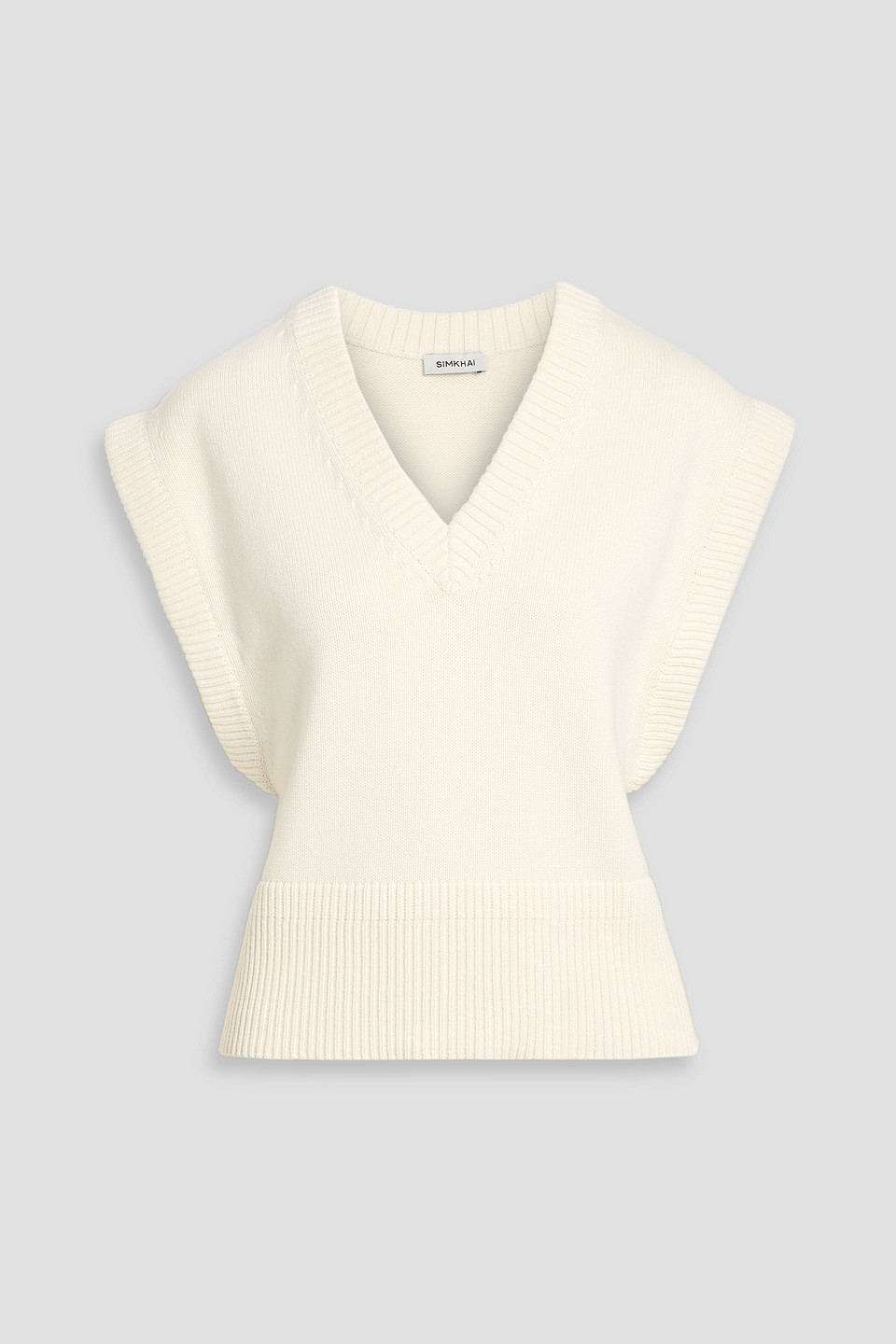 Simkhai Erin Cotton And Cashmere-blend Vest In White