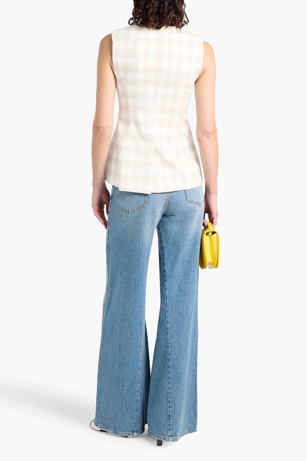 SIMKHAI Calliope gingham woven vest