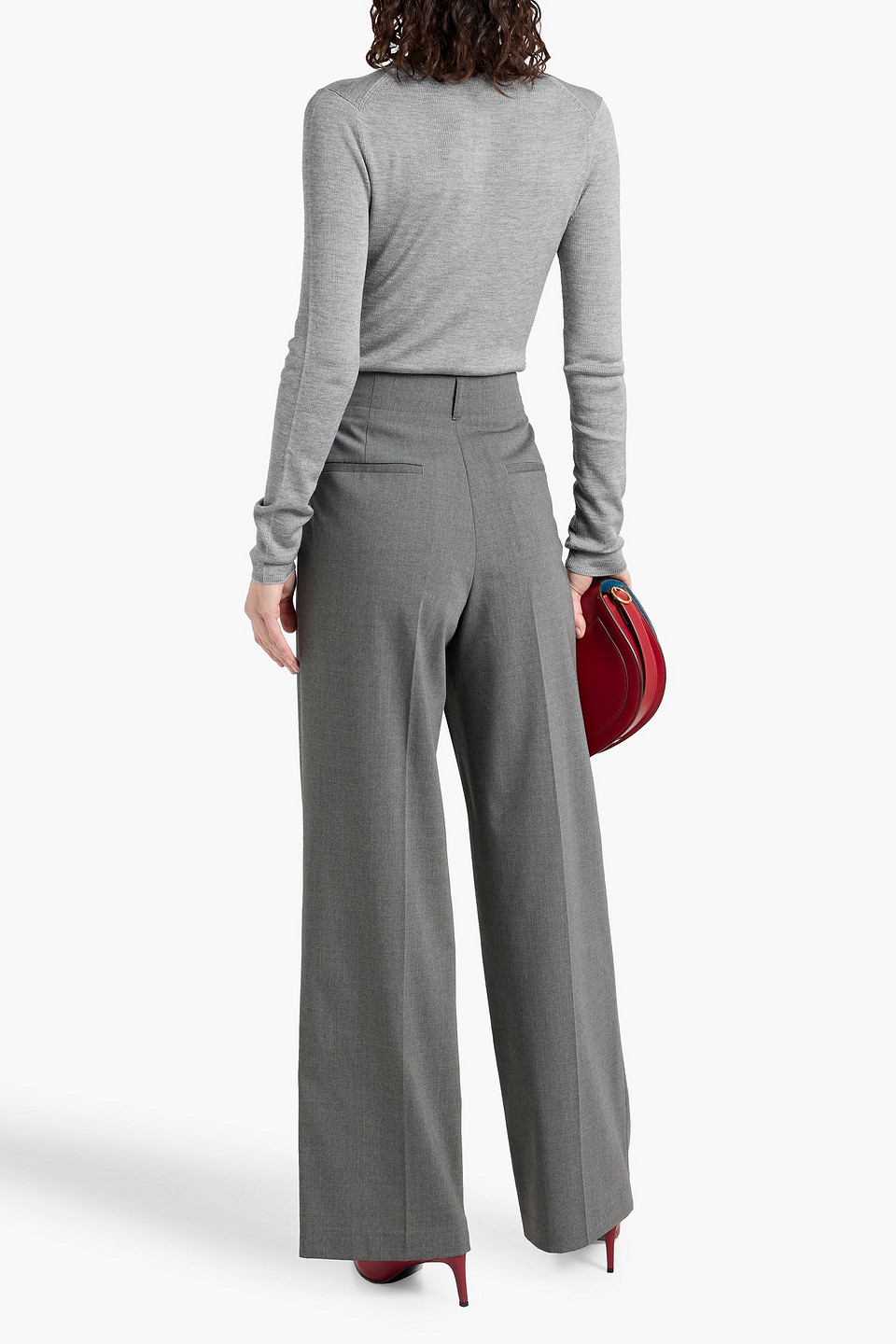 Simkhai Giorgia Silk And Cashmere-blend Top In Gray