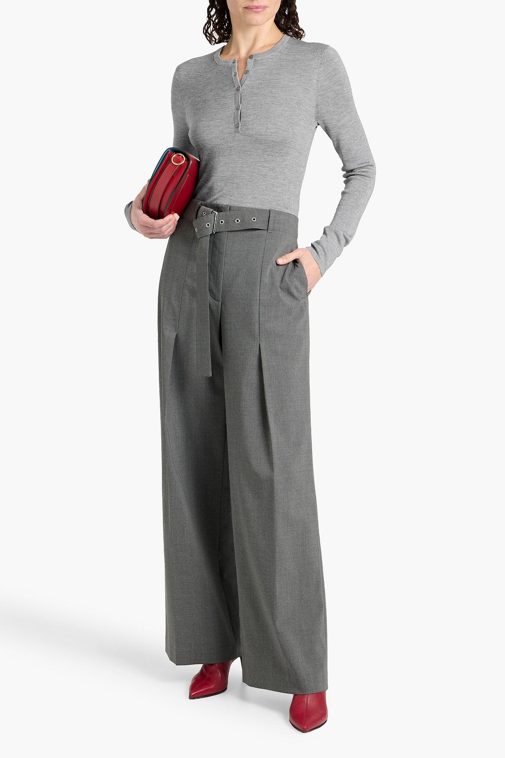 SIMKHAI Giorgia silk and cashmere-blend top