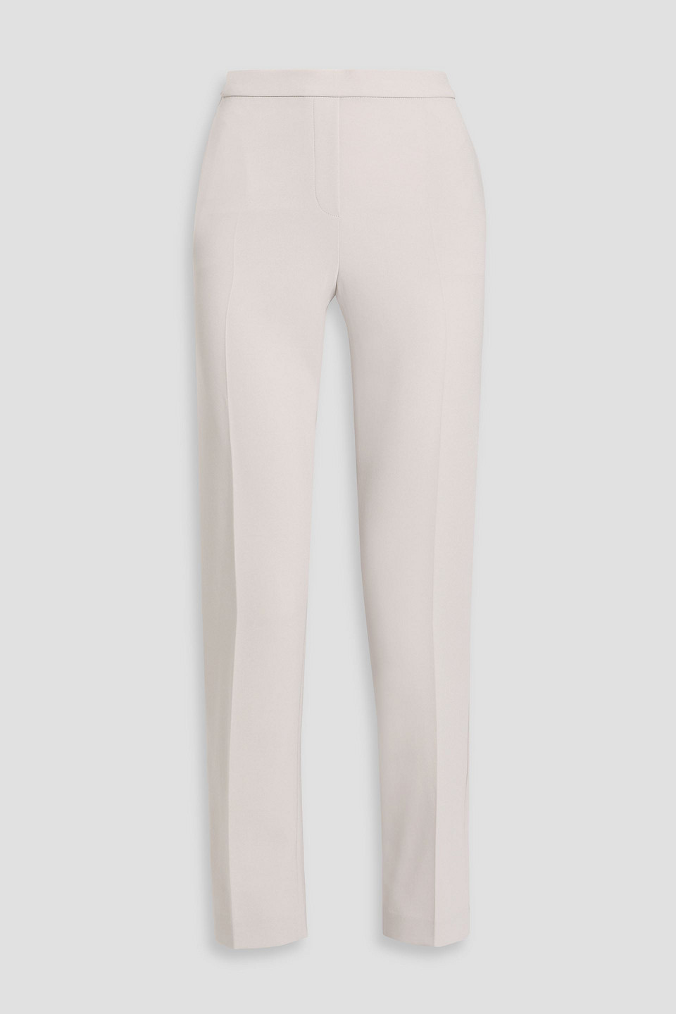 Theory Treeca Crepe Slim-leg Pants In Brown