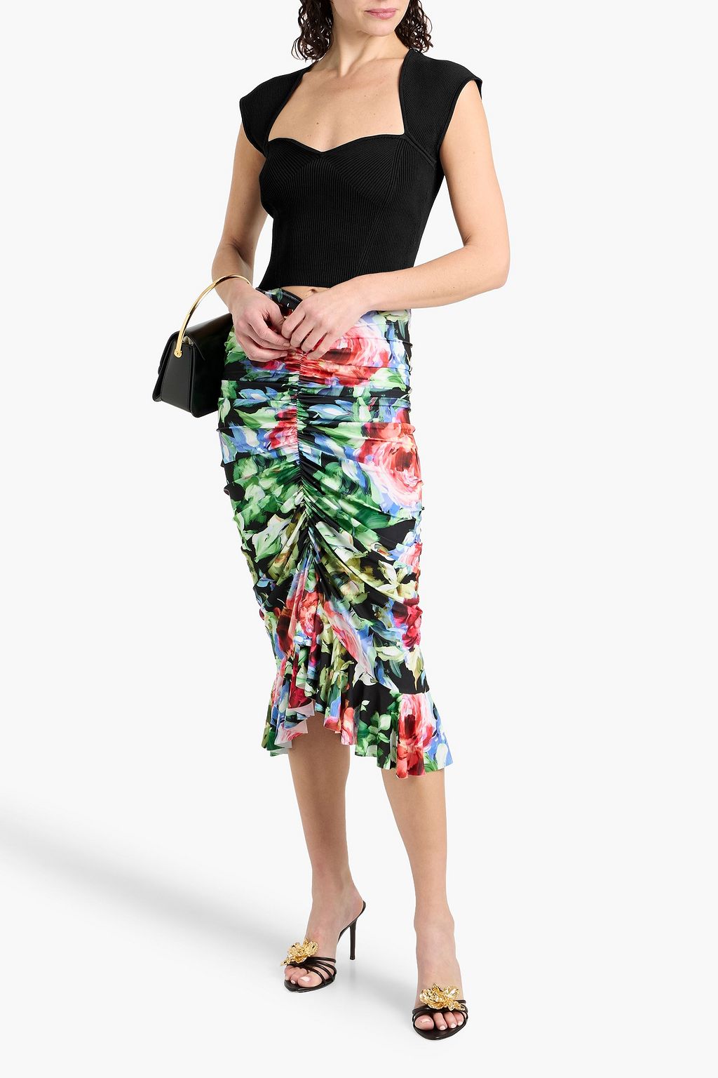 SIMKHAI Abia cropped ribbed-knit top